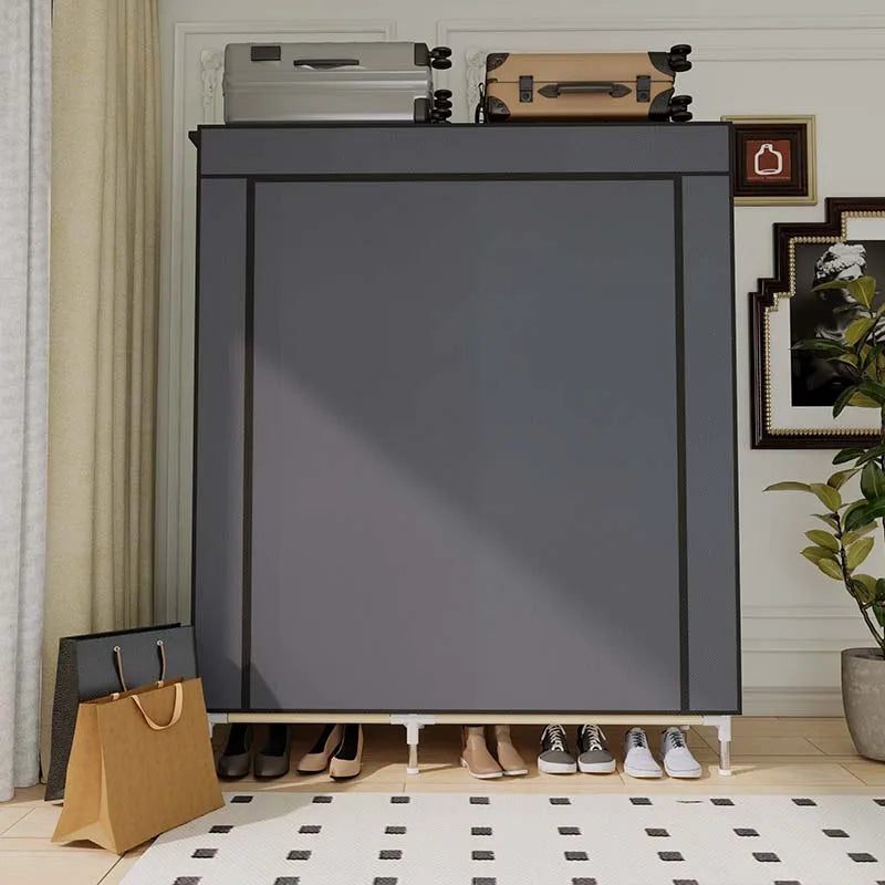 Freestanding Portable Wardrobe with 1 Hanging Area & 5 Storage Areas Lightweight Wardrobe