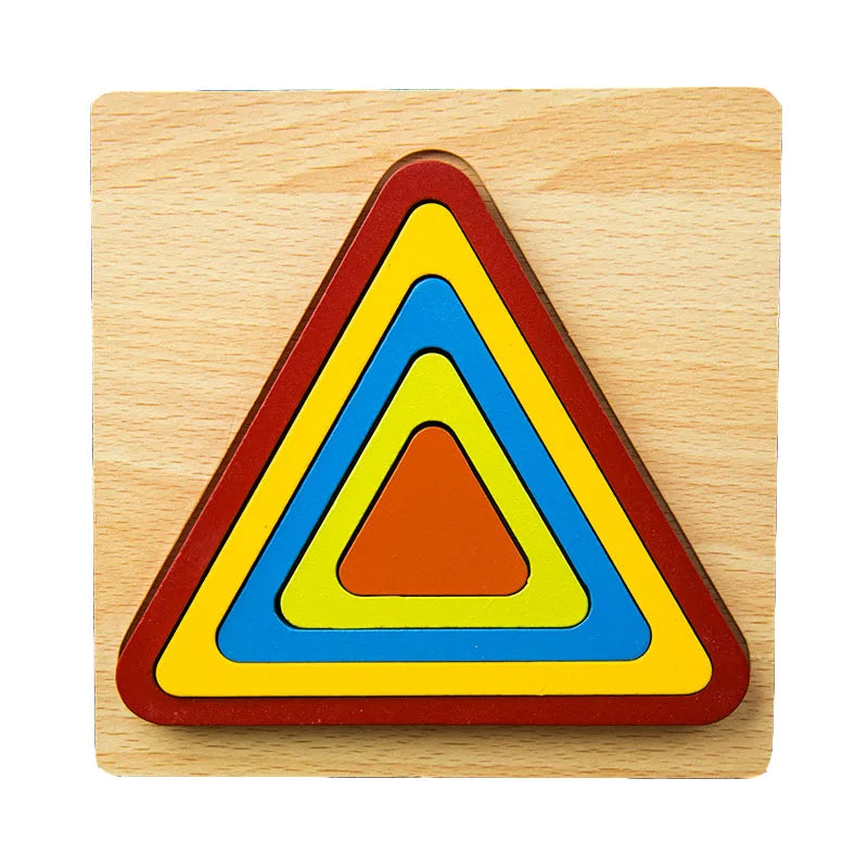 Wooden Geometric Shape Puzzle Kids Montessori Toys Shape Cognition Children Jigsaw Puzzle Board Learning Educational Toys Gifts