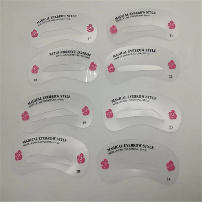 24 Styles Grooming Eyebrow Stencil Kit Makeup Tools DIY Beauty Eyebrow Template Stencil For Women Beauty Tools Accessories