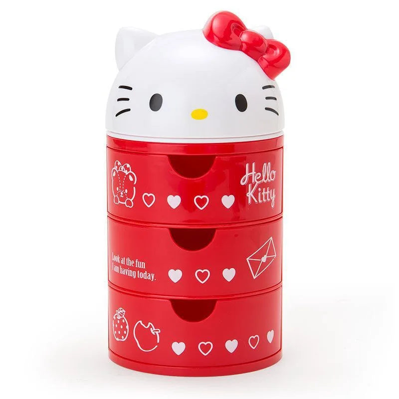hello kitty anime peripheral cartoon 3-layer drawer storage box my melody cute cat makeup box kawaii birthday gift for women