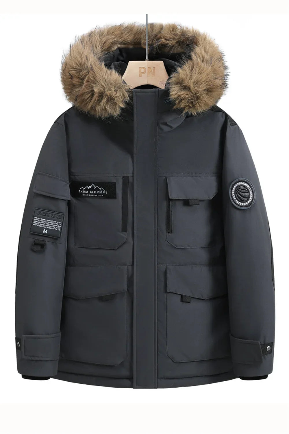 New Winter Down Jackets for Men Hoods and Fur Collars New High-quality Waterproof Windproof Down Coat for Men Women Warm Parkas