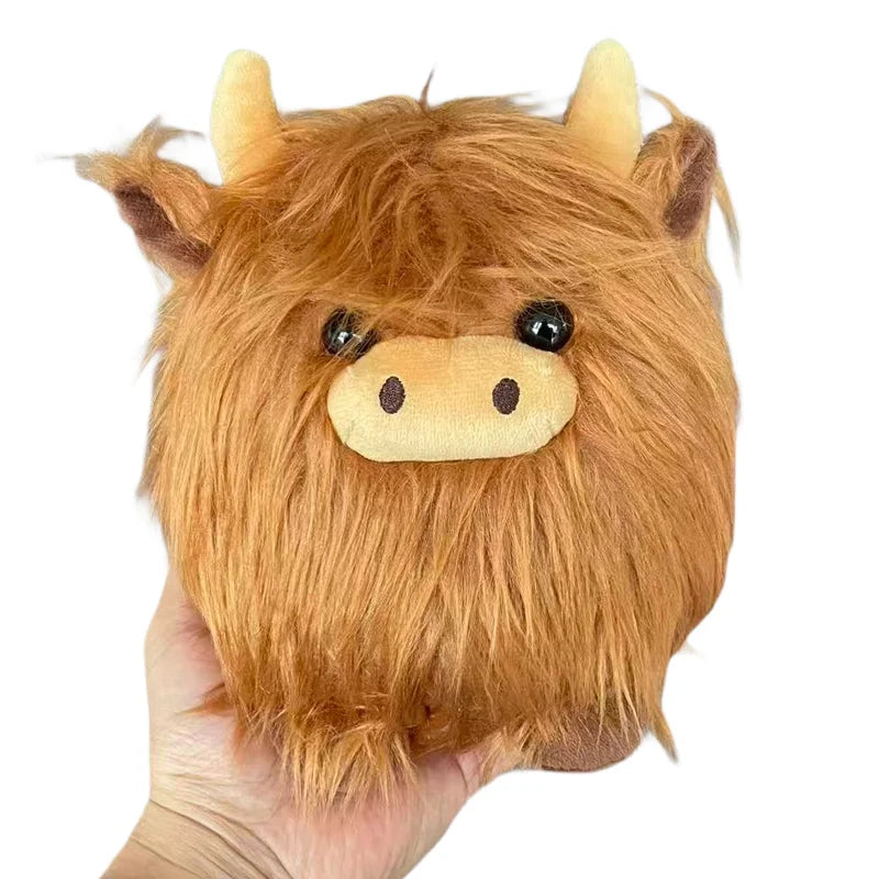 Kawaii Lying Highland Cow Plush Toy Soft Stuffed Animals Doll Highland Cow Puppet Cute Plushie Kawaii Xmas Gifts Home Decor
