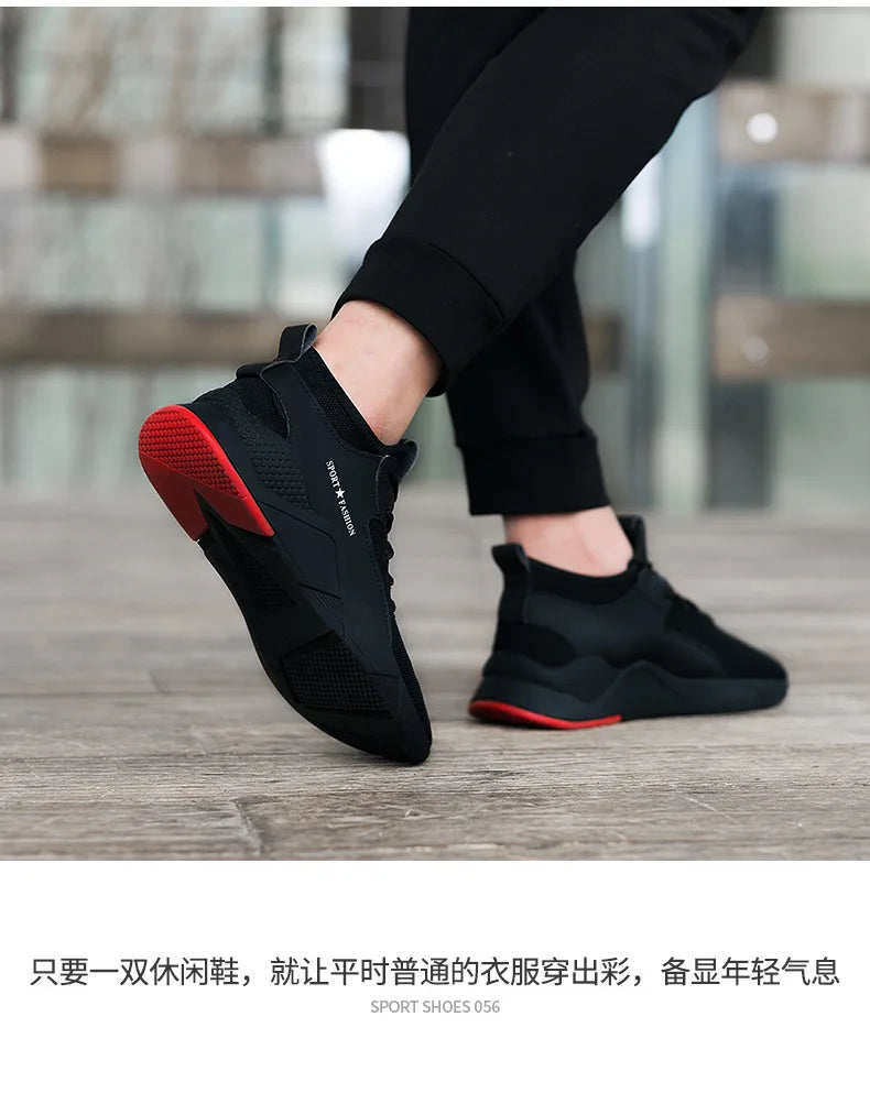 2025 New Man's Sports Shoes Korean Version Trendy work  Shoes Man Casual Running Shoes Flying Woven Breathable Summer Shoes Man