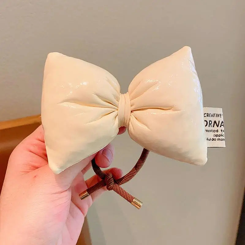 Large Bow Children Hair Rope Pink Red Princess Rubber Bands Headwear Baby Girl High Ponytail Holder Ropes Kids Hair Accessories