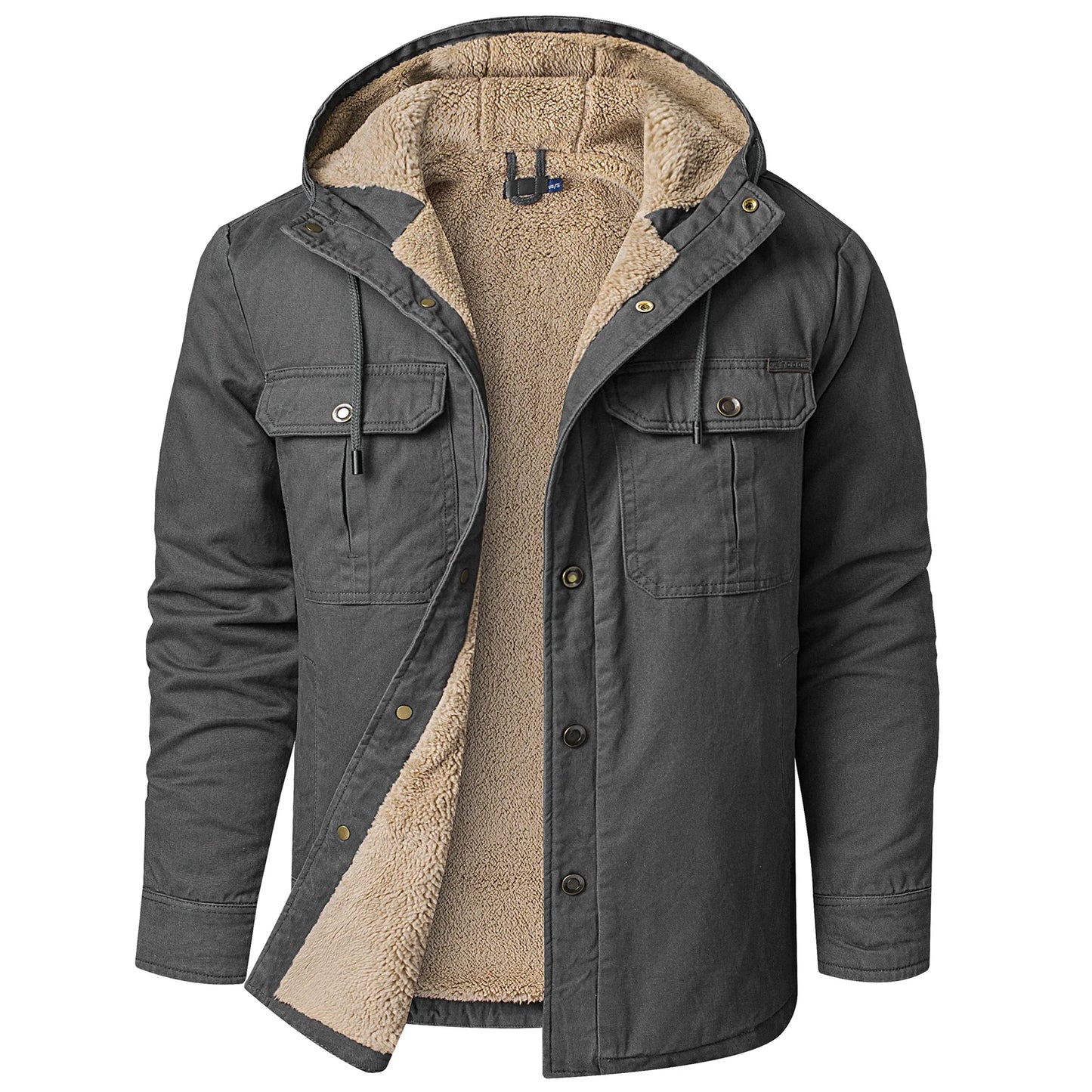 Thermal Thick Coat Parka USA SIZE Winter New Oversize Parkas Warm Korean Style Thick Men's Hooded Thick Fleece Winter Jacket
