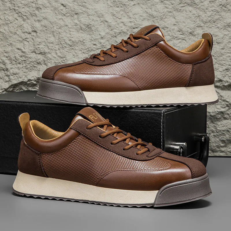 Mens Unique Skate Shoes Platform Comfort Black Casual Sneakers All-Match Thick Sole Design for Urban Street Style Versatile Wear