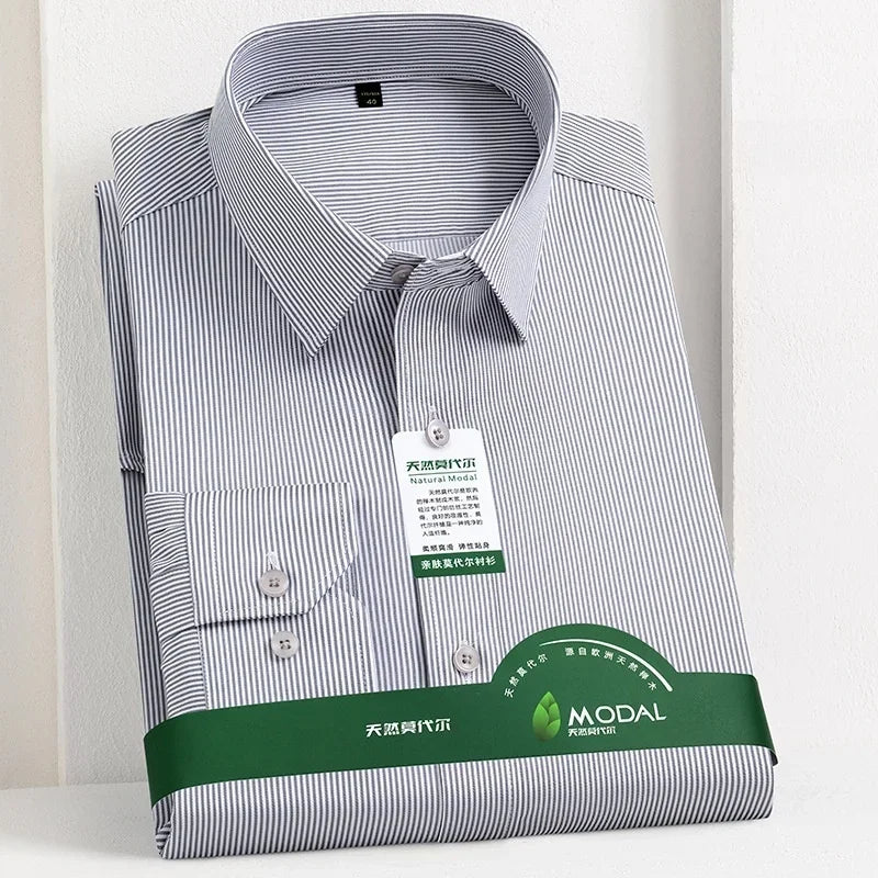 New Quality Anti-Wrinkle Men Shirt Long Sleeves Dress Shirts For Men Slim Fit Camisa Social Business Office White Shirt 5XL