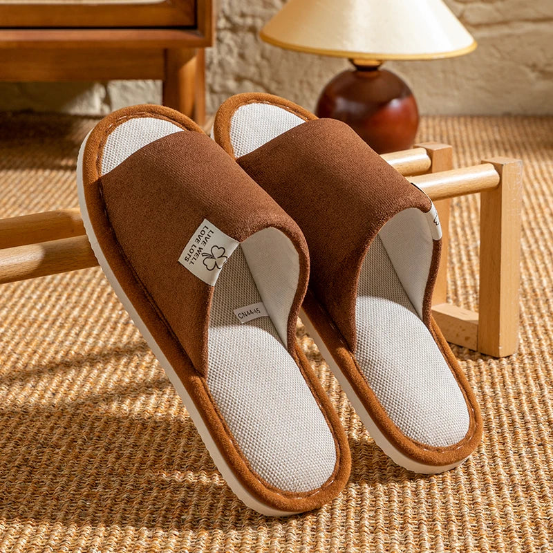 Slippers for Men,Non-Slip Soft-Soled Indoor House Slippers for Spring&Summer, All-Season Linen Home Comfortable Slippers