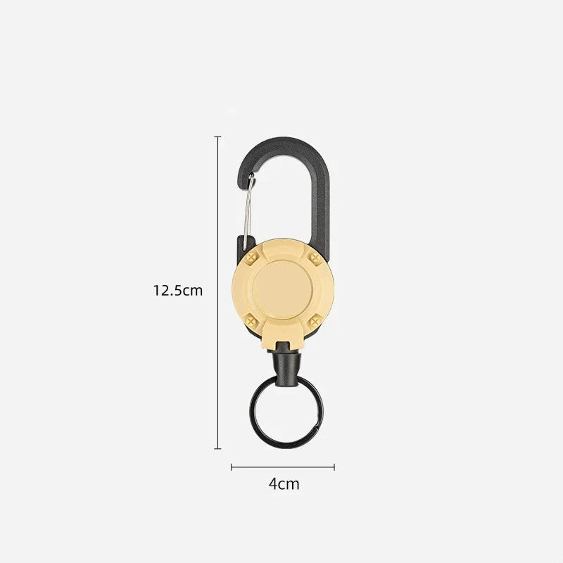 Anti Lost Sporty Retractable Elastic Keychain Automatic Retractable Wire Rope Antitheft Easy-to-pull Buckle Rope Key Ring