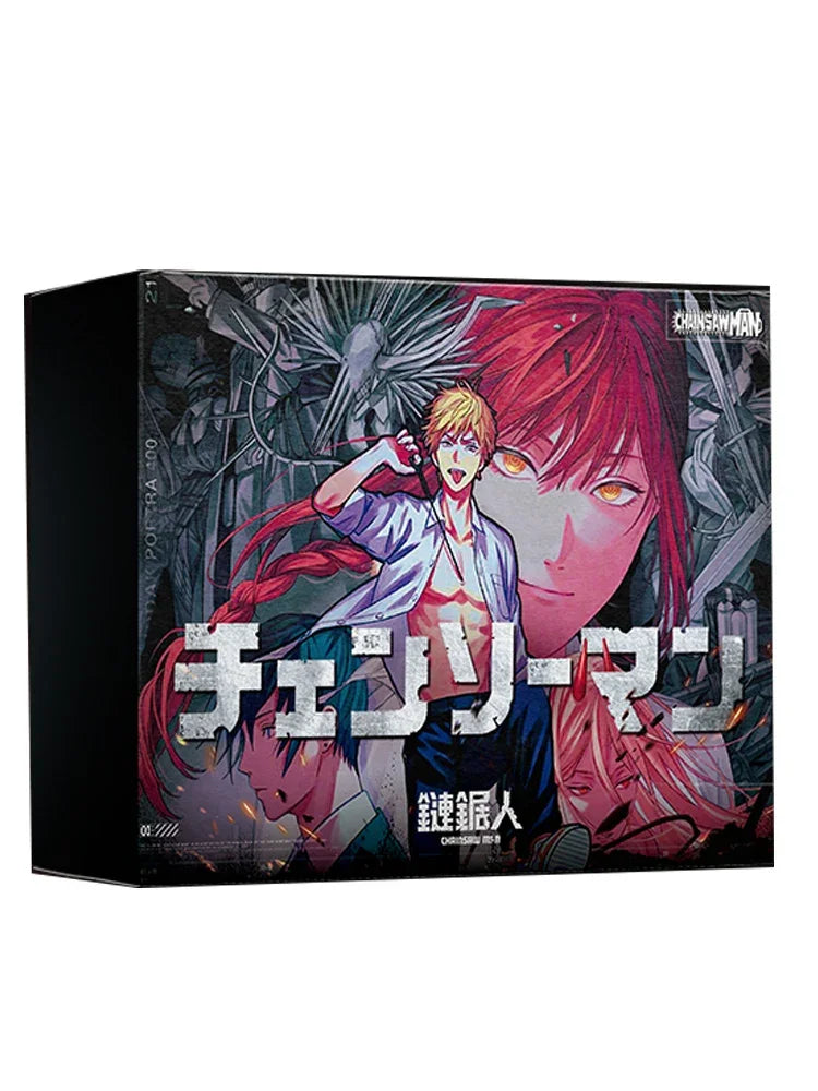 New Chainsaw Man Card Hell Hero Cards Denji Makima Rare Metal Card Fold Cards Animation Collection Card Children Toys Gifts