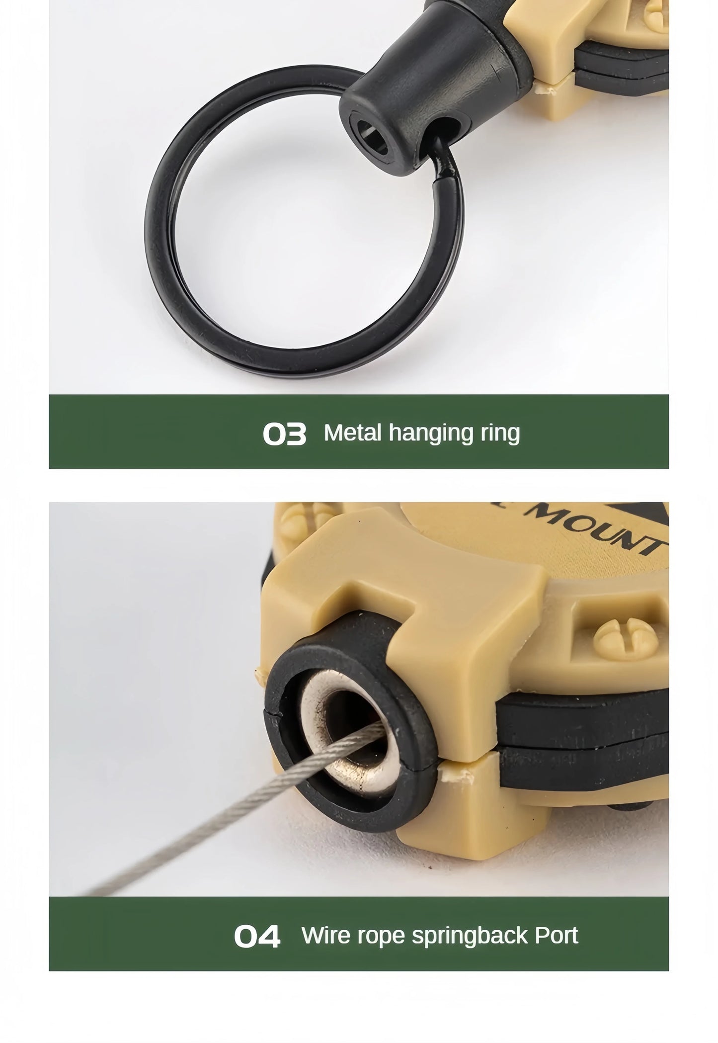 Portable Retractable Keychain with Steel Wire Rope,Outdoor Tactical Anti-Loss Buckle for Camping Gear & EDC Accessories