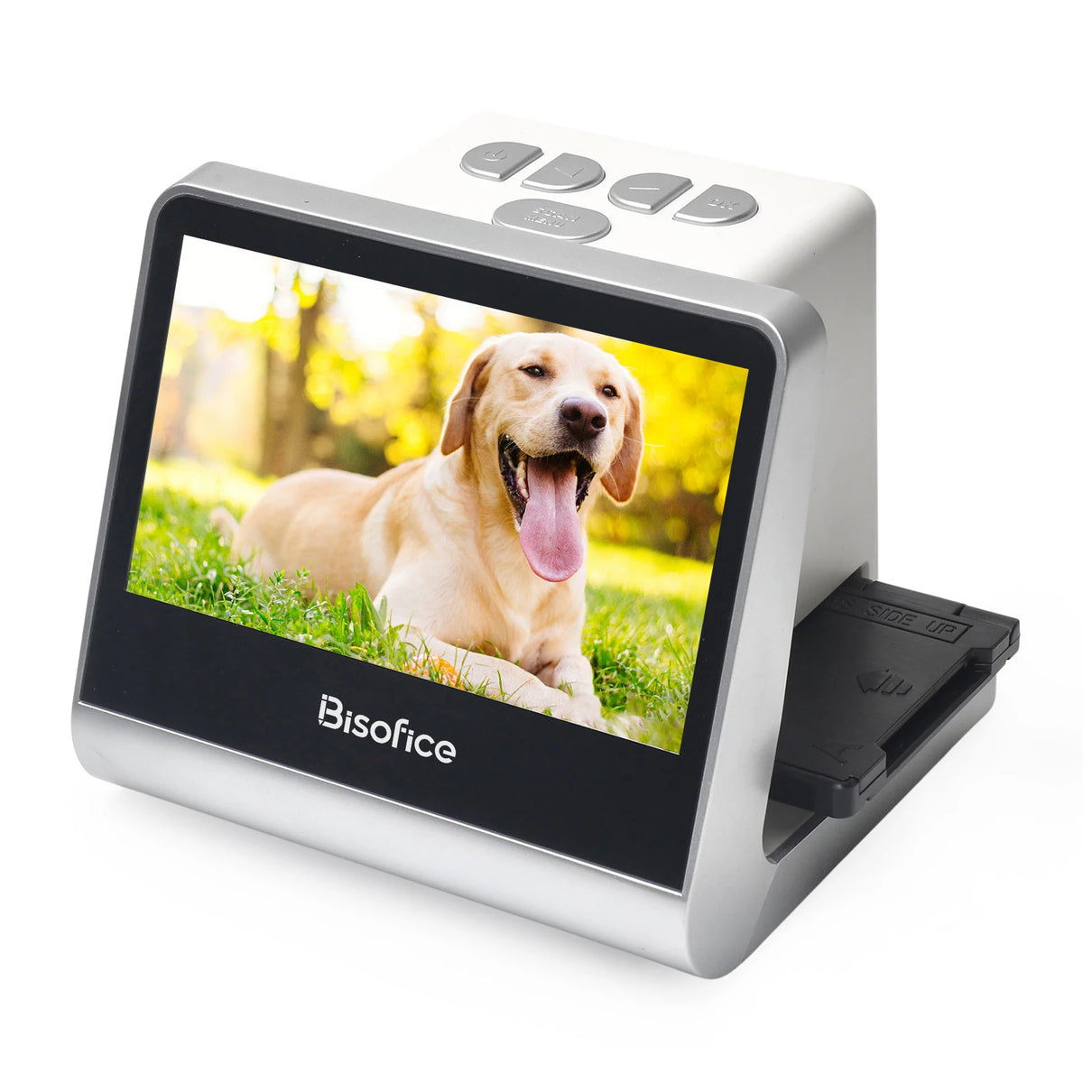 Bisofice Film and Slide Scanner 5'' LCD Screen for 135 Film/126KPK /110 Film/Super8/ Monochrome/Slide to Digital JPEG Photos