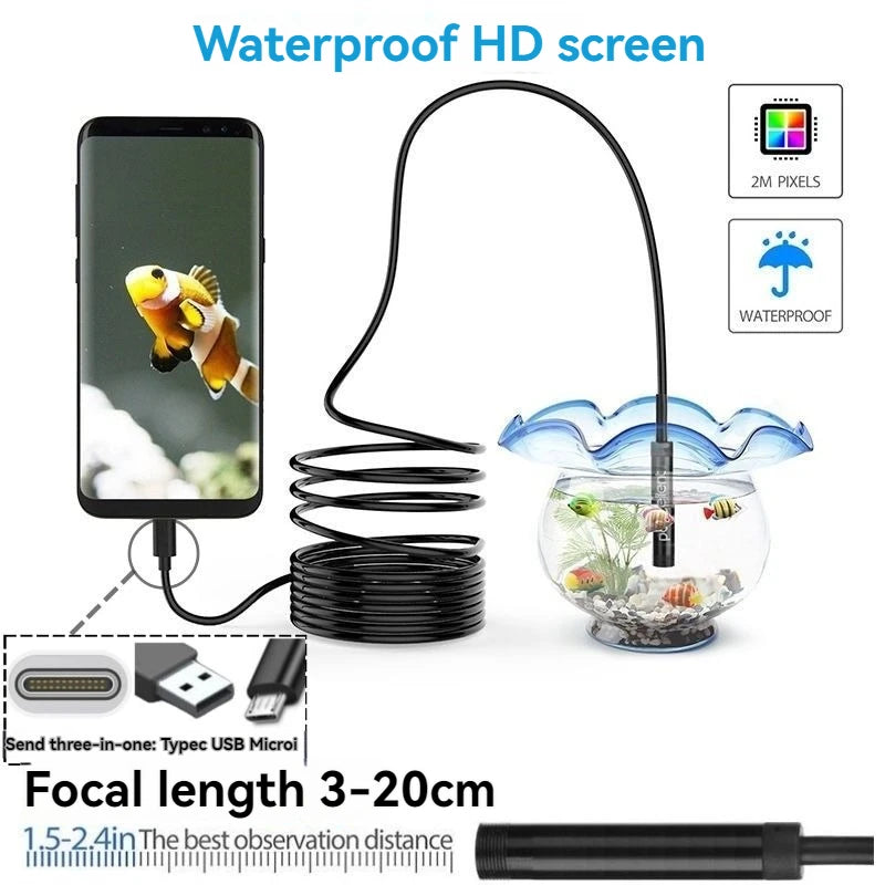 5.5/8MM TYPE-C Android Endoscope Camera IP67 Waterproof 6 LED Adjustable Borescope Mini Camera for Pipeline Inspection