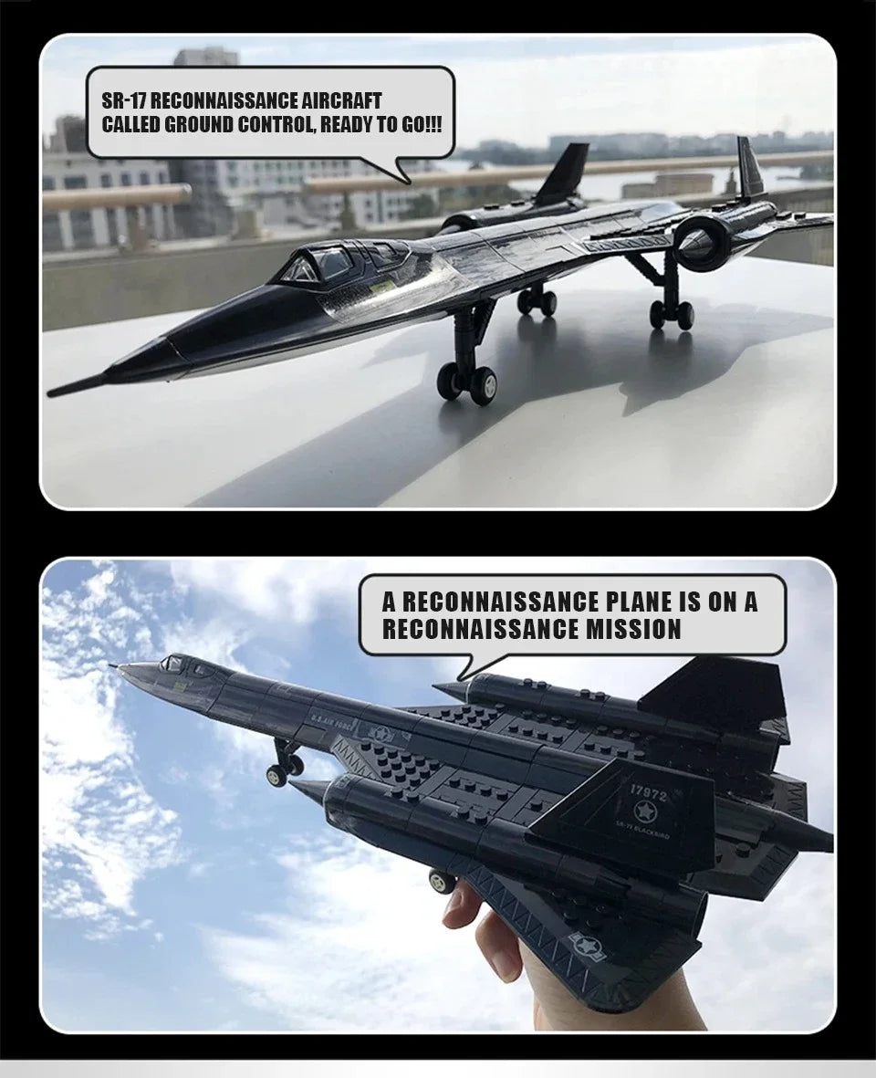 Creative Military SR-71 Blackbird Spy Plane Building Blocks SetsMOC Kit Assembly Bricks STEM Learning Toys Gift for Children