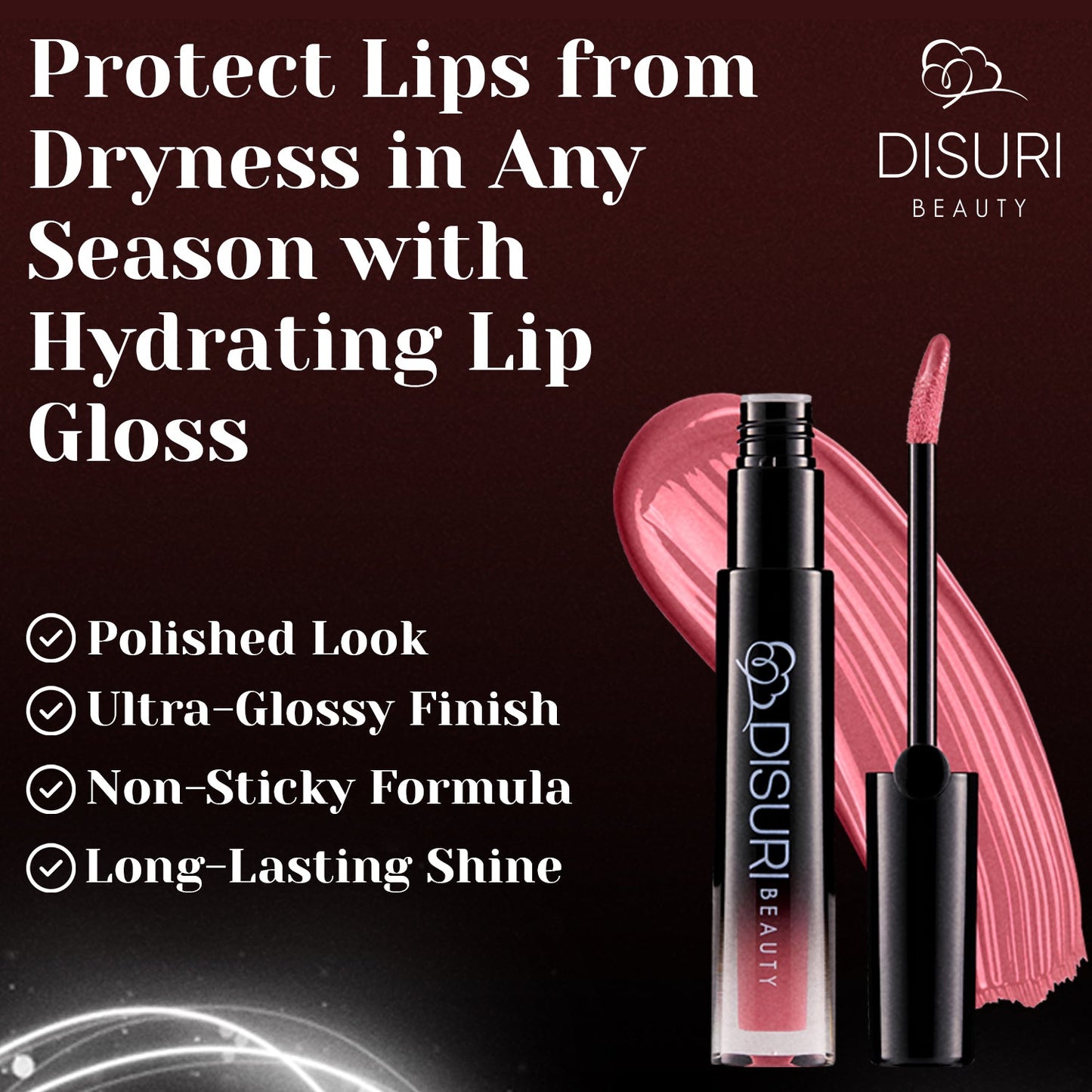 DISURI Beauty Glossy Blast Lip Gloss - Pink Berry Pie