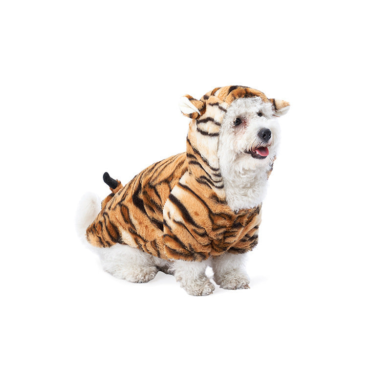 Pet Clothes Tiger Grain Into A New Year's Eve Outfit