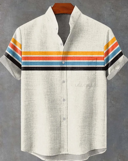 Retro ethnic pattern shirt summer fashion short sleeve 3D printing men's shirt casual street trend super breathable Hawaii fast