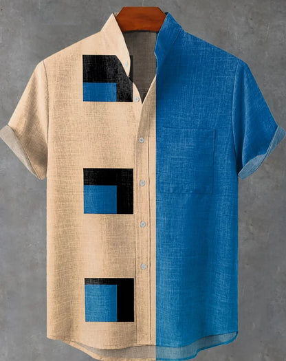 Retro ethnic pattern shirt summer fashion short sleeve 3D printing men's shirt casual street trend super breathable Hawaii fast