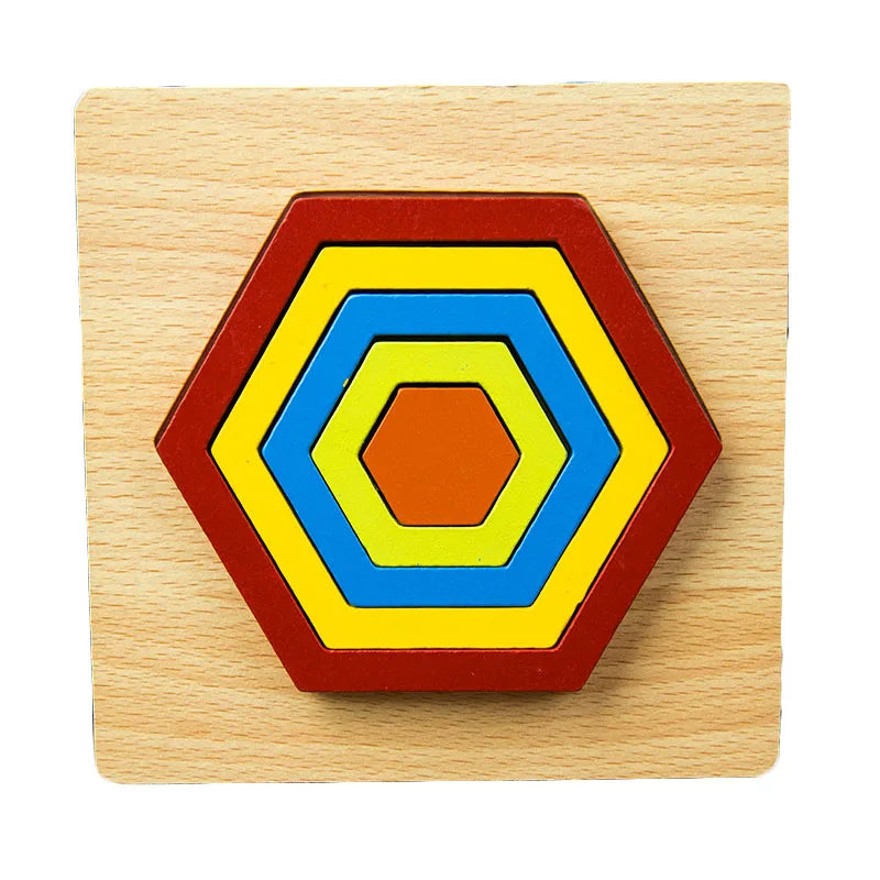 Wooden Geometric Shape Puzzle Kids Montessori Toys Shape Cognition Children Jigsaw Puzzle Board Learning Educational Toys Gifts