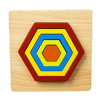 Wooden Geometric Shape Puzzle Kids Montessori Toys Shape Cognition Children Jigsaw Puzzle Board Learning Educational Toys Gifts