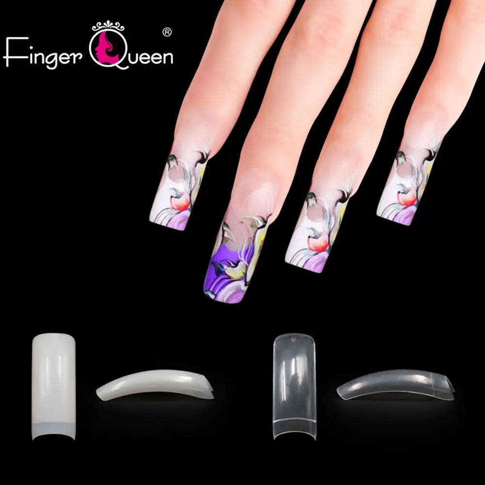 100PCS uñas postizas Nails Half French Natural/Clear Coffin False Nail ABS Artificial DIY False Fake UV Gel Nail Art faux ongles
