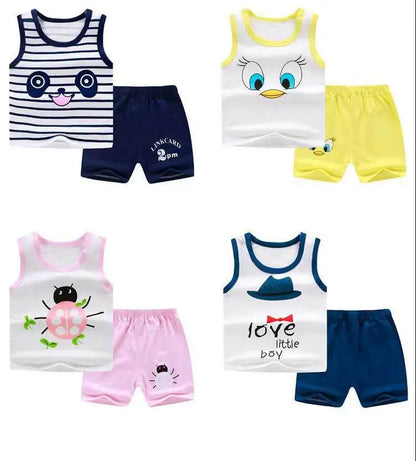 Baby Boy Summer Clothes 2020 Cartoon Sleeveless Tops Vest + Shorts 2pcs Infant Clothing Outfits Kids Bebes Sport Suits