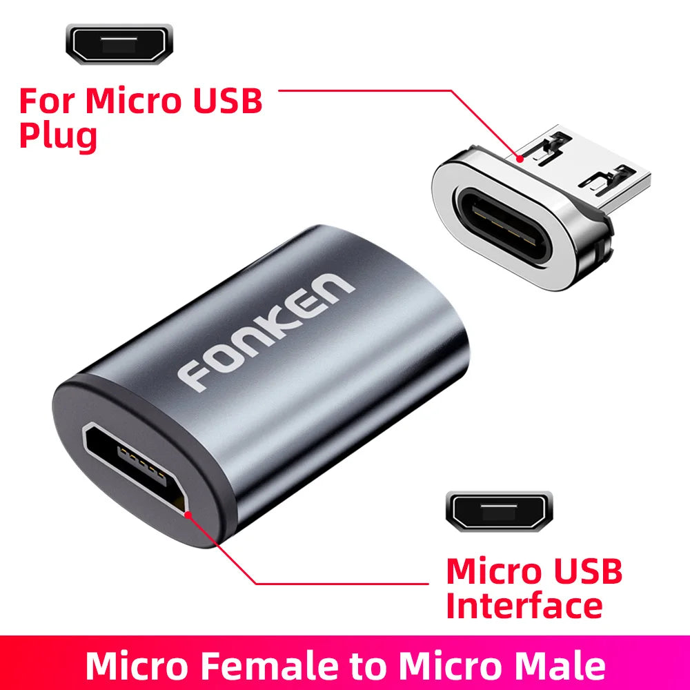 Magnetic Cable Connector Mobile Phone Cable Adapter Micro USB Magnetic Tip Magnet Charger Plug Type C Adapter for Huawei Android
