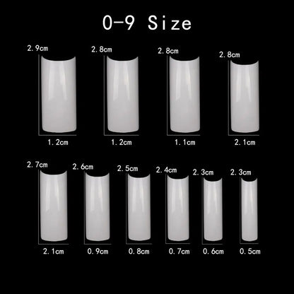 100PCS uñas postizas Nails Half French Natural/Clear Coffin False Nail ABS Artificial DIY False Fake UV Gel Nail Art faux ongles