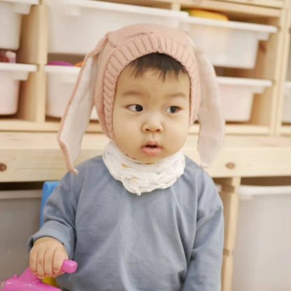 Cute Rabbit Ears Baby Hat Cap Winter Warm Knitted Caps For Children Infant Baby Girl Boy Bunny Beanie Hats Photography Props