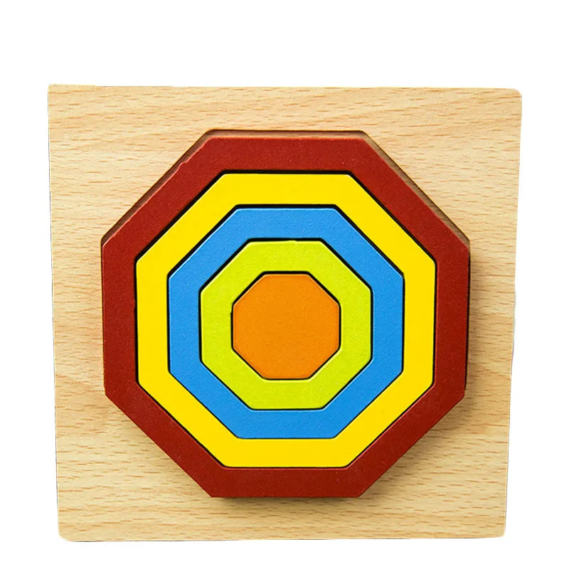 Wooden Geometric Shape Puzzle Kids Montessori Toys Shape Cognition Children Jigsaw Puzzle Board Learning Educational Toys Gifts