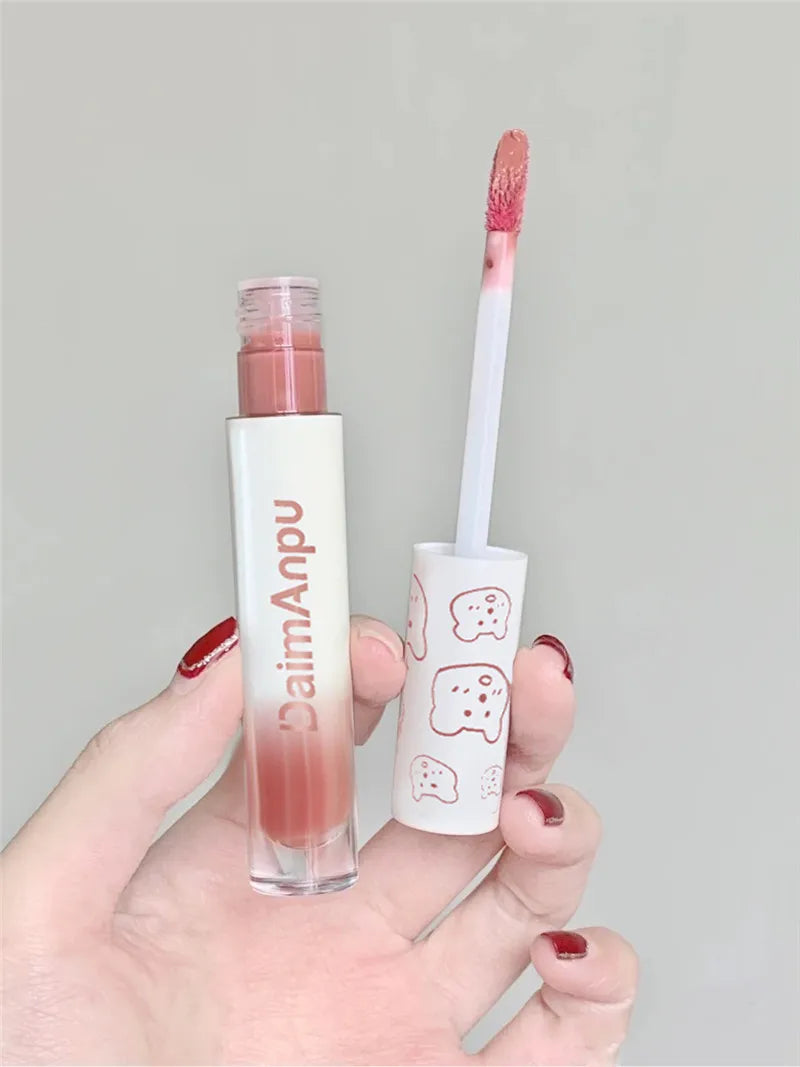 Cute Bear Liquid Lip Gloss Waterproof Non-stick Long Lasting Mirror Water Lip Glaze Lipstick Lip Gloss Beauty Cosmetic Makeup
