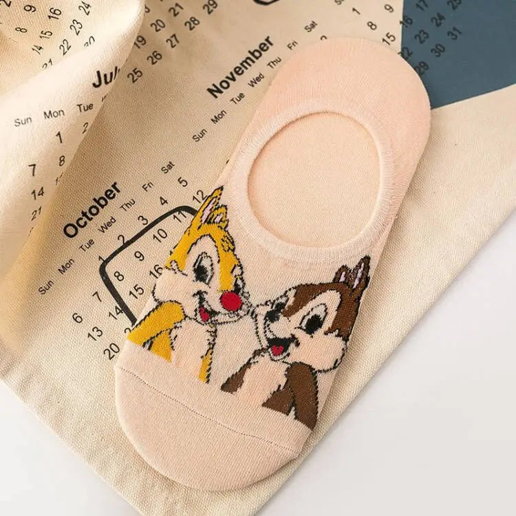 1pair women Boat sock Mickey cute cartoon Japanese Korean sweet Disney cotton socks spring and summer wild short tube socks
