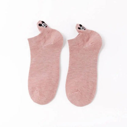 1pair women Boat sock Mickey cute cartoon Japanese Korean sweet Disney cotton socks spring and summer wild short tube socks