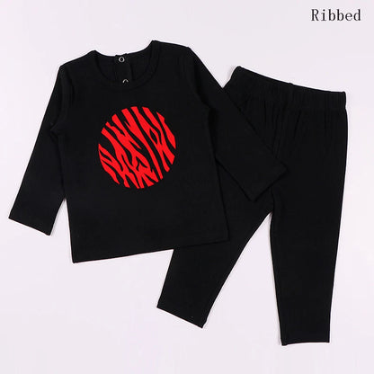 Children Clothes 2pcs Set Ribbed Kids Clothes baby Boys Clothes Girls Clothes Round Neck Long Sleeves Top Long Pants baby Set