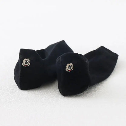 1pair women Boat sock Mickey cute cartoon Japanese Korean sweet Disney cotton socks spring and summer wild short tube socks