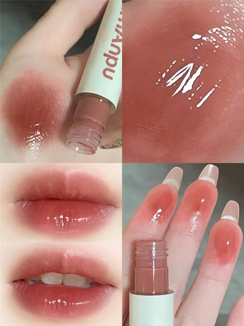 Cute Bear Liquid Lip Gloss Waterproof Non-stick Long Lasting Mirror Water Lip Glaze Lipstick Lip Gloss Beauty Cosmetic Makeup