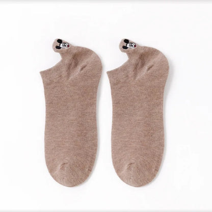 1pair women Boat sock Mickey cute cartoon Japanese Korean sweet Disney cotton socks spring and summer wild short tube socks
