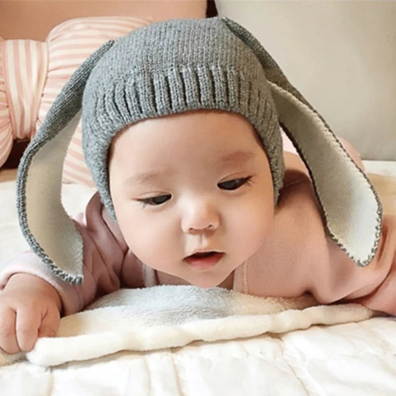 Cute Rabbit Ears Baby Hat Cap Winter Warm Knitted Caps For Children Infant Baby Girl Boy Bunny Beanie Hats Photography Props