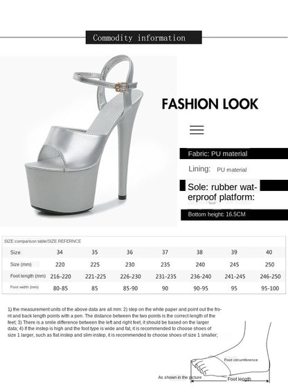 2022 Pole Dance Shoes Stripper High Heels Women Sexy Show Shoes Sandals Party Club 15 17 CM Platform High-heeled Shoes Wedding