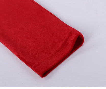 GACVGA Elegant Long Dress Evening Party Gown Outfits Women Gloves Sleeve Red Velvet Sexy Slit Maxi Dresses Bridesmaid Vestidos