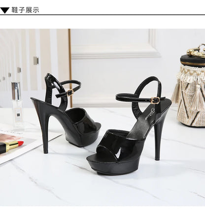 2022 Pole Dance Shoes Stripper High Heels Women Sexy Show Shoes Sandals Party Club 15 17 CM Platform High-heeled Shoes Wedding