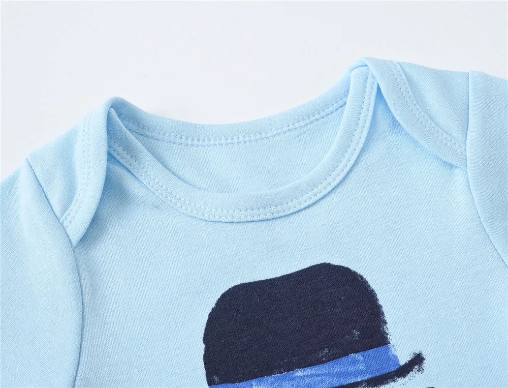 Kavkas 3 6 Pcs/lot Baby Boy Bodysuit Short Sleeve Cotton Newborn Clothes Cartoon Print Summer Toddler Overalls