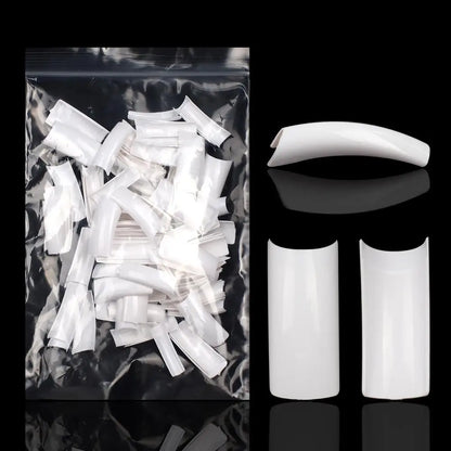 100PCS uñas postizas Nails Half French Natural/Clear Coffin False Nail ABS Artificial DIY False Fake UV Gel Nail Art faux ongles
