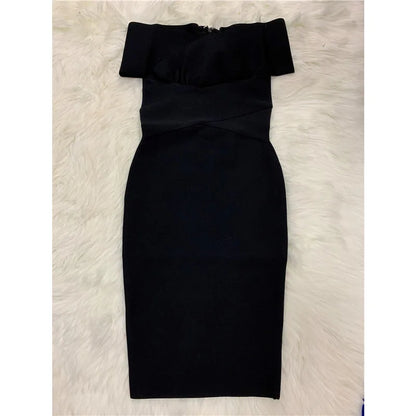 Moonccloset New Summer 5 Colors Sexy Fashion Women's Off Shoulder Bandage Dress Green Night Club Party Dress