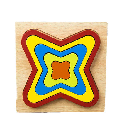 Wooden Geometric Shape Puzzle Kids Montessori Toys Shape Cognition Children Jigsaw Puzzle Board Learning Educational Toys Gifts