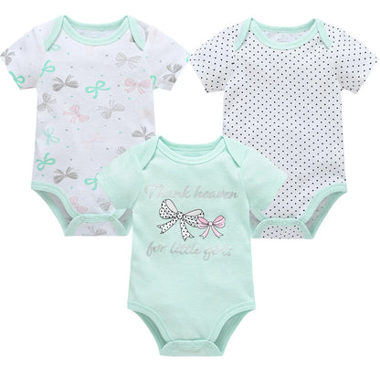 Kavkas 3 6 Pcs/lot Baby Boy Bodysuit Short Sleeve Cotton Newborn Clothes Cartoon Print Summer Toddler Overalls