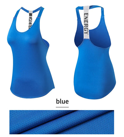 Women Gym Tops Black Sleeveless Yoga Top Women Fitness Shirt Gym Vest Running workout Sports Tops Letter Backless Shirt
