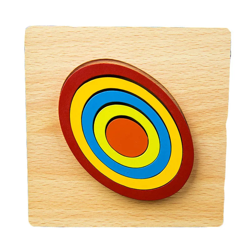 Wooden Geometric Shape Puzzle Kids Montessori Toys Shape Cognition Children Jigsaw Puzzle Board Learning Educational Toys Gifts