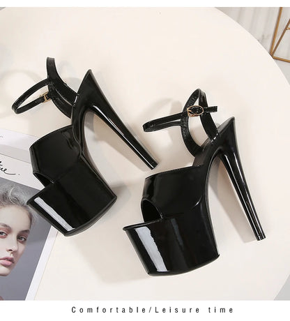 2022 Pole Dance Shoes Stripper High Heels Women Sexy Show Shoes Sandals Party Club 15 17 CM Platform High-heeled Shoes Wedding