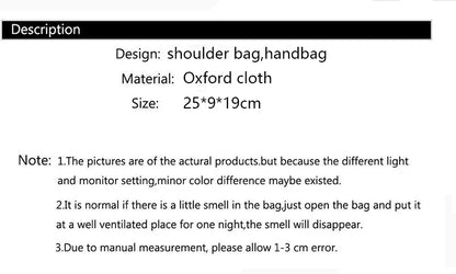 Casual Bolsos sac a main Women Messenger Bag Waterproof oxford cloth Shoulder Bag Large Capacity Mom Handbags Tote Crossbody